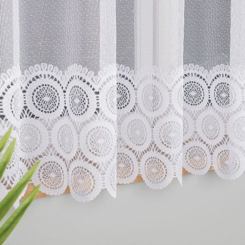 Firanka żakardowa z oczkami tkanymi, wys. 170cm, kolor biały 018535/000/001/000170/1