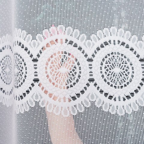 Firanka żakardowa z oczkami tkanymi, wys. 170cm, kolor biały 018535/000/001/000170/1