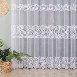 Firanka żakardowa z oczkami tkanymi, wys. 230cm, kolor biały 018535/000/001/000230/1