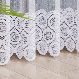 Firanka żakardowa z oczkami tkanymi, wys. 230cm, kolor biały 018535/000/001/000230/1