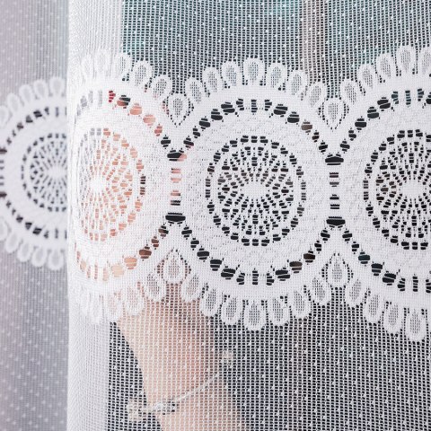 Firanka żakardowa z oczkami tkanymi, wys. 250cm, kolor biały 018535/000/001/000250/1