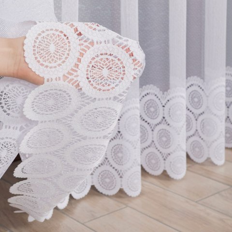 Firanka żakardowa z oczkami tkanymi, wys. 250cm, kolor biały 018535/000/001/000250/1