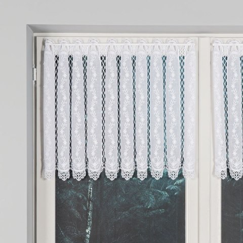 Zazdrostka haftowana panelowa na batyście, wys. 60cm, kolor biały 015589/420/001/000060/1