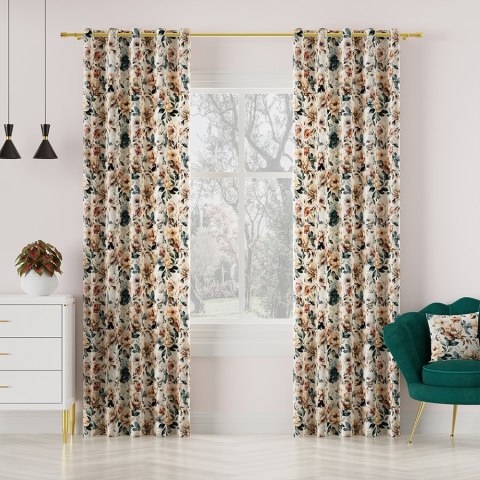 ALBA Tkanina na zasłony VELVET ze wzorem po całości, wys. 300cm, kolor beżowy D00141/VEL/001/000300/1