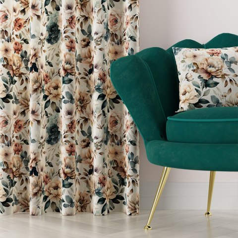 ALBA Tkanina na zasłony VELVET ze wzorem po całości, wys. 300cm, kolor beżowy D00141/VEL/001/000300/1