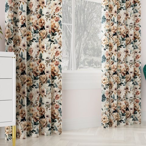 ALBA Tkanina na zasłony VELVET ze wzorem po całości, wys. 300cm, kolor beżowy D00141/VEL/001/000300/1