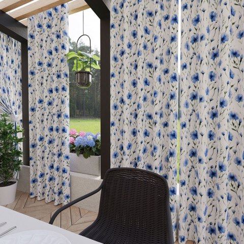 CHABRY Tkanina na zasłony NINA WODOODPORNA, szer.160cm, kolor niebieski D00239/NIW/001/160000/1