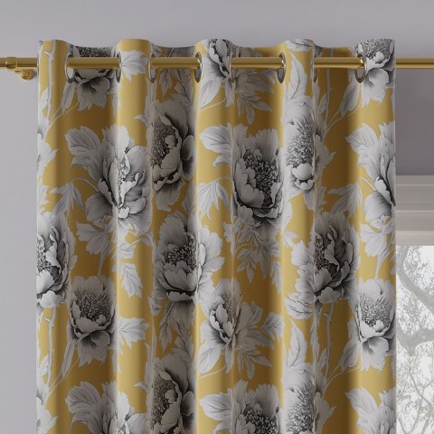 COLETTE Tkanina na zasłony DIMOUT/BLACKOUT, szer. 145cm, kolor żółty D00248/BLC/001/szer. 145000/1