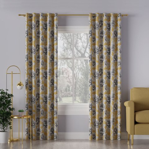 COLETTE Tkanina na zasłony DIMOUT/BLACKOUT, szer. 145cm, kolor żółty D00248/BLC/001/szer. 145000/1