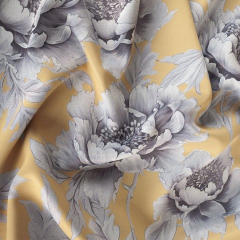 COLETTE Tkanina na zasłony DIMOUT/BLACKOUT, szer. 145cm, kolor żółty D00248/BLC/001/szer. 145000/1