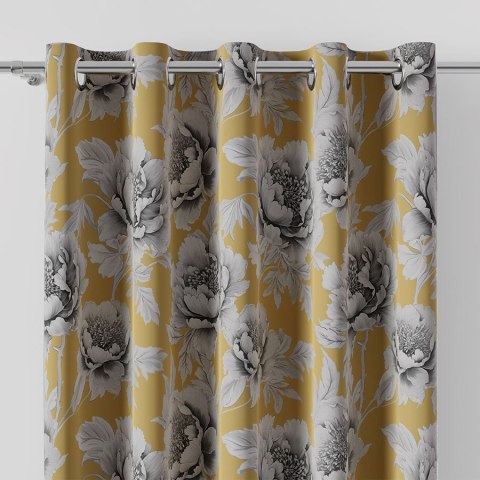 COLETTE Tkanina na zasłony DIMOUT/BLACKOUT, szer. 145cm, kolor żółty D00248/BLC/001/szer. 145000/1