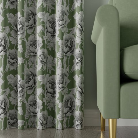 COLETTE Tkanina na zasłony DIMOUT/BLACKOUT, szer. 145cm, kolor zielony D00248/BLC/002/szer. 145000/1