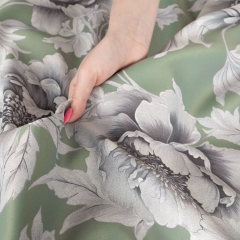 COLETTE Tkanina na zasłony DIMOUT/BLACKOUT, szer. 145cm, kolor zielony D00248/BLC/002/szer. 145000/1