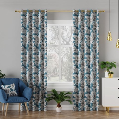 COLETTE Tkanina na zasłony DIMOUT/DIMOUT/BLACKOUT, szer. 145cm, kolor niebieski D00248/BLC/003/szer. 145000/1