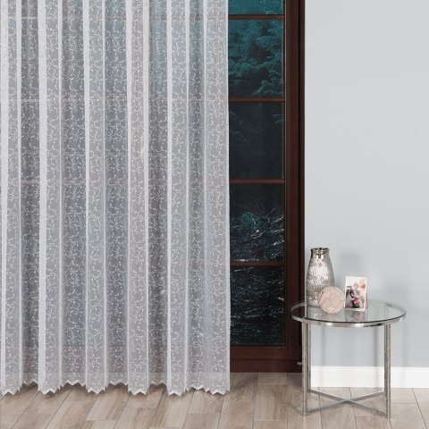 Firanka haftowana po całości, wys.280cm, kolor srebrny 009133