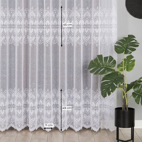 Firanka żakardowa, pasowa, wys. 250cm, kolor biały 358690/000/001/000250/1