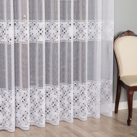Firanka żakardowa, pasowa, wys. 300cm, kolor biały 358700/000/001/000300/1