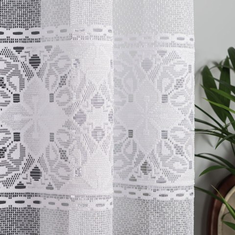 Firanka żakardowa, pasowa, wys. 300cm, kolor biały 358700/000/001/000300/1