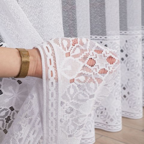 Firanka żakardowa, pasowa, wys. 300cm, kolor biały 358700/000/001/000300/1