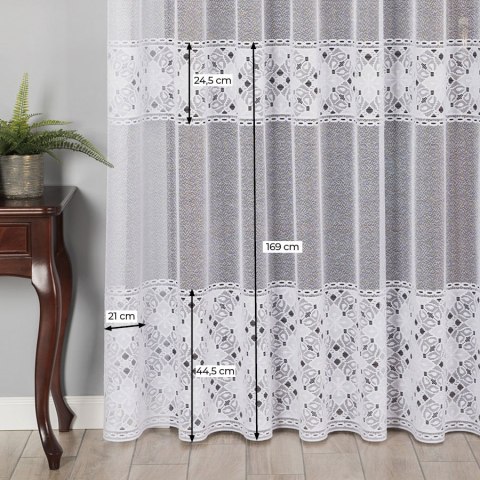 Firanka żakardowa, pasowa, wys. 300cm, kolor biały 358700/000/001/000300/1