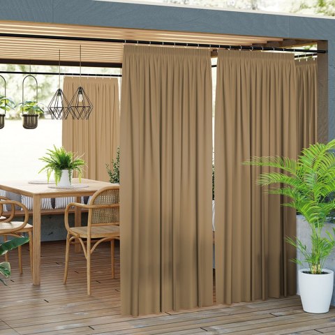 GARDENIA Tkanina na zasłony, szer.150 cm, kolor 008 ciepły brązowy TD0025/TDW/008/150000/1