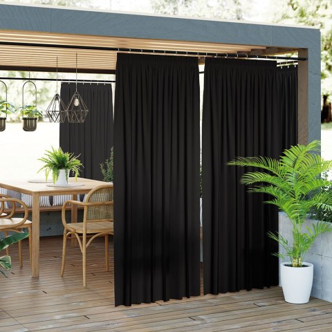 GARDENIA Tkanina na zasłony, szer.150cm, kolor 039 czarny TD0025/TDW/039/150000/1