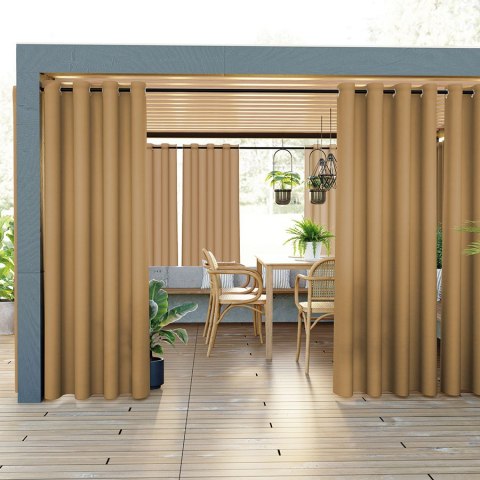 GARDENIA Zasłona gotowa na przelotkach, 200x140 cm, kolor 008 ciepły brązowy TD0025/ZGP/008/140200/1