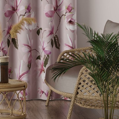 MAGNOLIA Tkanina na zasłony DIMOUT/BLACKOUT, szer. 145cm, kolor beżowy D00247/BLC/001/szer. 145000/1