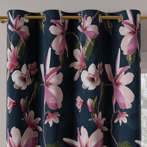 MAGNOLIA Tkanina na zasłony DIMOUT/BLACKOUT, szer. 145cm, kolor ciemny granat D00247/BLC/002/szer. 145000/1