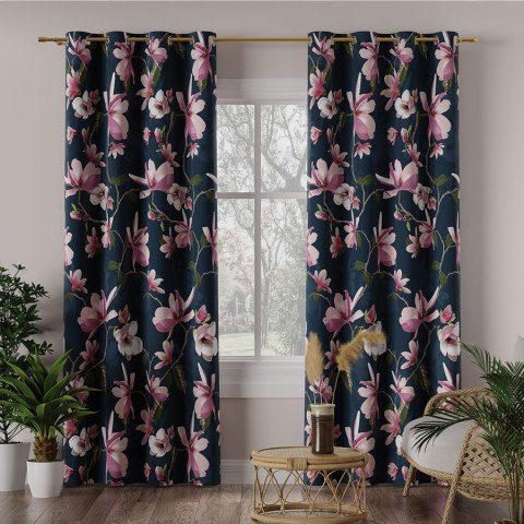 MAGNOLIA Tkanina na zasłony DIMOUT/BLACKOUT, szer. 145cm, kolor ciemny granat D00247/BLC/002/szer. 145000/1