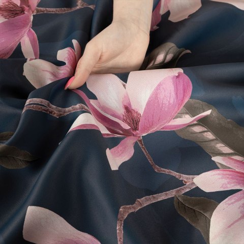 MAGNOLIA Tkanina na zasłony DIMOUT/BLACKOUT, szer. 145cm, kolor ciemny granat D00247/BLC/002/szer. 145000/1