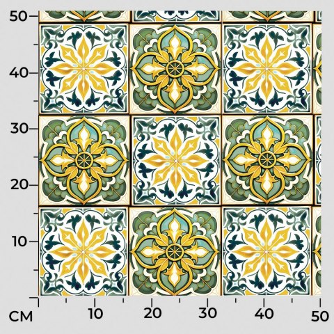 MALIK Tkanina na zasłony NINA WODOODPORNA, szer. 160cm, kolor żółty/zielony D00241/NIW/001/160000/1