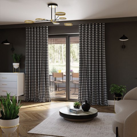 PETIT Tkanina na zasłony DIMOUT/BLACKOUT, szer. 145cm, kolor czarno-biały D00195/BLC/001/szer. 145000/1