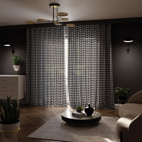 PETIT Tkanina na zasłony DIMOUT/BLACKOUT, szer. 145cm, kolor czarno-biały D00195/BLC/001/szer. 145000/1