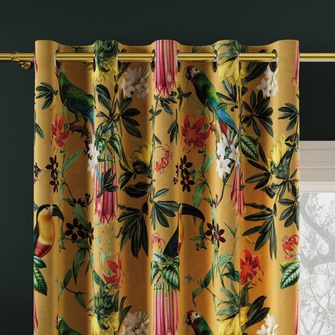 RIKO Tkanina na zasłony VELVET, szer.150cm, kolor żółty D00238/VEL/001/150000/1