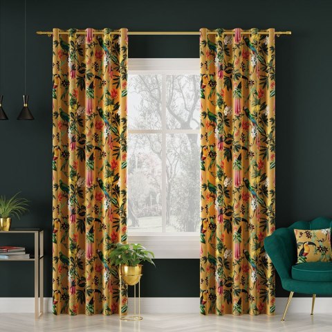 RIKO Tkanina na zasłony VELVET, szer.150cm, kolor żółty D00238/VEL/001/150000/1