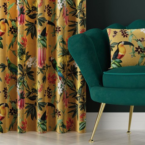 RIKO Tkanina na zasłony VELVET, szer.150cm, kolor żółty D00238/VEL/001/150000/1