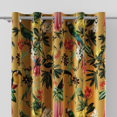 RIKO Tkanina na zasłony VELVET, szer.150cm, kolor żółty D00238/VEL/001/150000/1