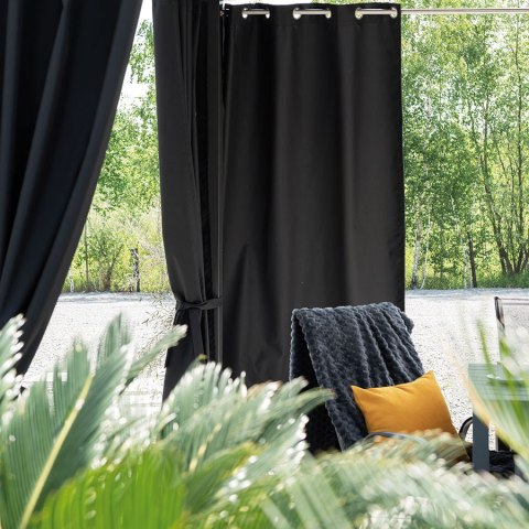 ARIEL Tkanina na zasłony zewnętrzna premium, szer. 150 cm, kolor 012 czarny TD0028/TDW/012/150000/1