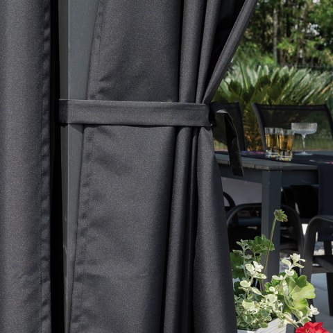 ARIEL Tkanina na zasłony zewnętrzna premium, szer. 150 cm, kolor 012 czarny TD0028/TDW/012/150000/1