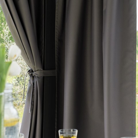 ARIEL Tkanina na zasłony zewnętrzna premium, szer. 150 cm, kolor 024 ciemny szary TD0028/TDW/024/150000/1