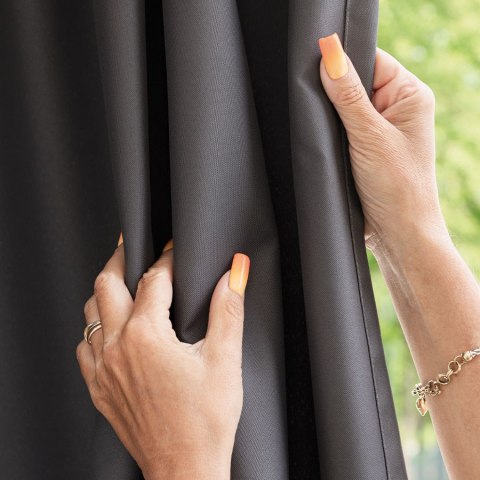 ARIEL Tkanina na zasłony zewnętrzna premium, szer. 150 cm, kolor 024 ciemny szary TD0028/TDW/024/150000/1