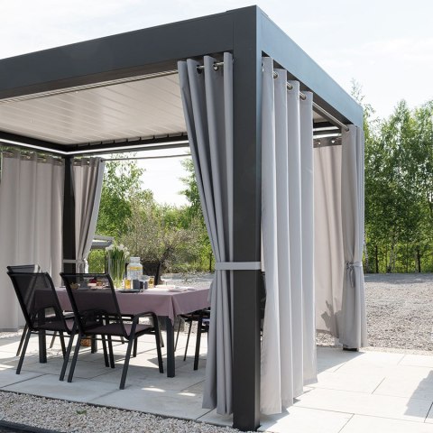 ARIEL Tkanina na zasłony zewnętrzna premium, szer. 150 cm, kolor 284 szary TD0028/TDW/284/150000/1