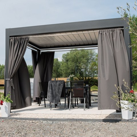 BELIS Tkanina na zasłony zewnętrzna premium, szer. 150 cm, kolor 005 szary TD0030/TDW/005/150000/1