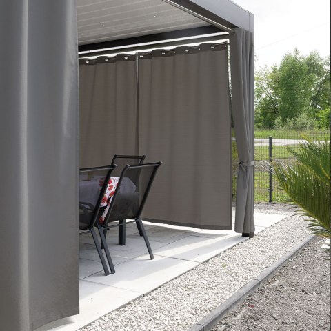 BELIS Tkanina na zasłony zewnętrzna premium, szer. 150 cm, kolor 024 ciemny szary TD0030/TDW/024/150000/1