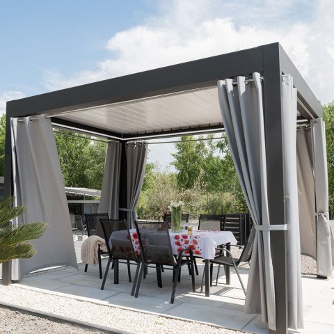 BELIS Tkanina na zasłony zewnętrzna premium, szer. 150 cm, kolor 284 jasny szary TD0030/TDW/284/150000/1