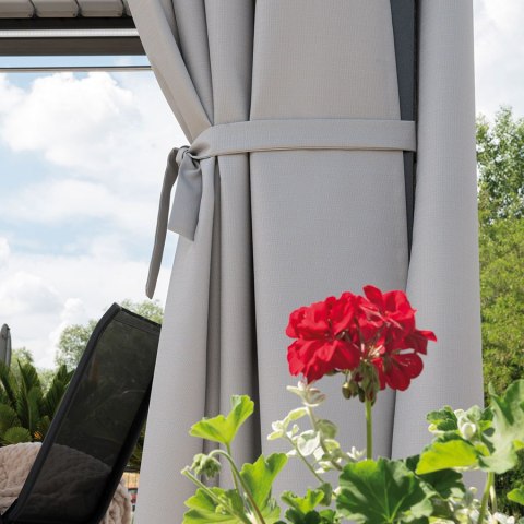 BELIS Tkanina na zasłony zewnętrzna premium, szer. 150 cm, kolor 284 jasny szary TD0030/TDW/284/150000/1