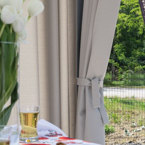 BELIS Tkanina na zasłony zewnętrzna premium, szer. 150 cm, kolor 340 szarobeżowy TD0030/TDW/340/150000/1