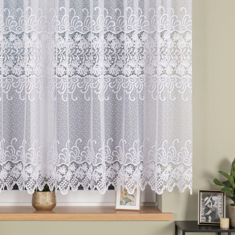 Firanka żakardowa, pasowa, wys. 150cm, kolor biały 018965/000/001/000150/1