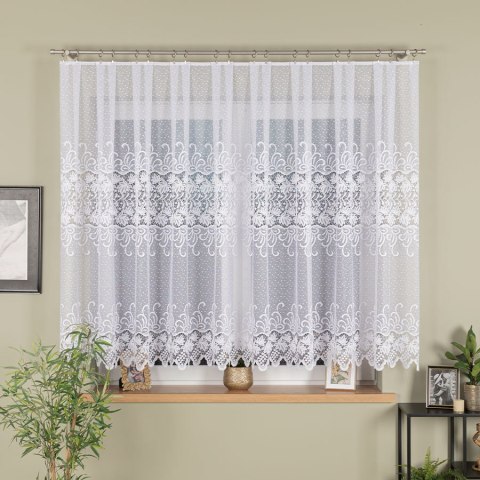 Firanka żakardowa, pasowa, wys. 150cm, kolor biały 018965/000/001/000150/1